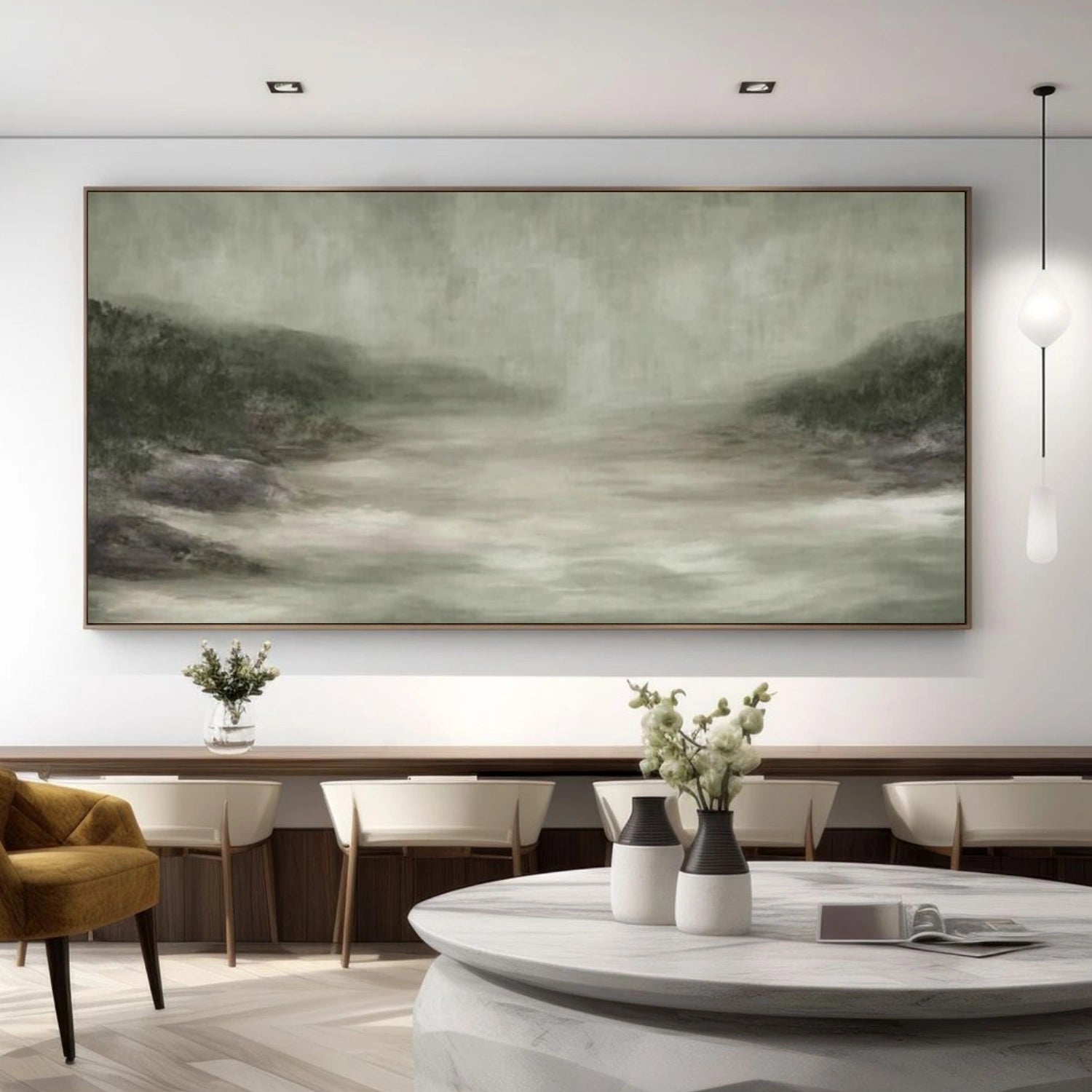 Green Abstract Wall Art #VA114