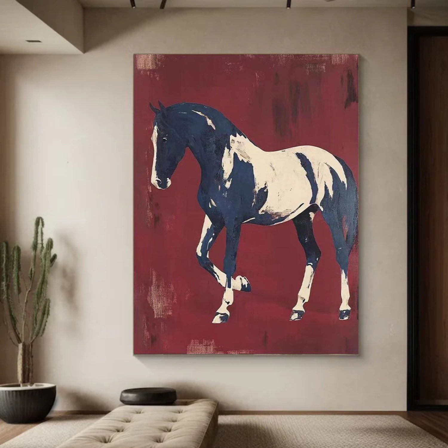 Abstract Animal Horse Canvas Art #DW084
