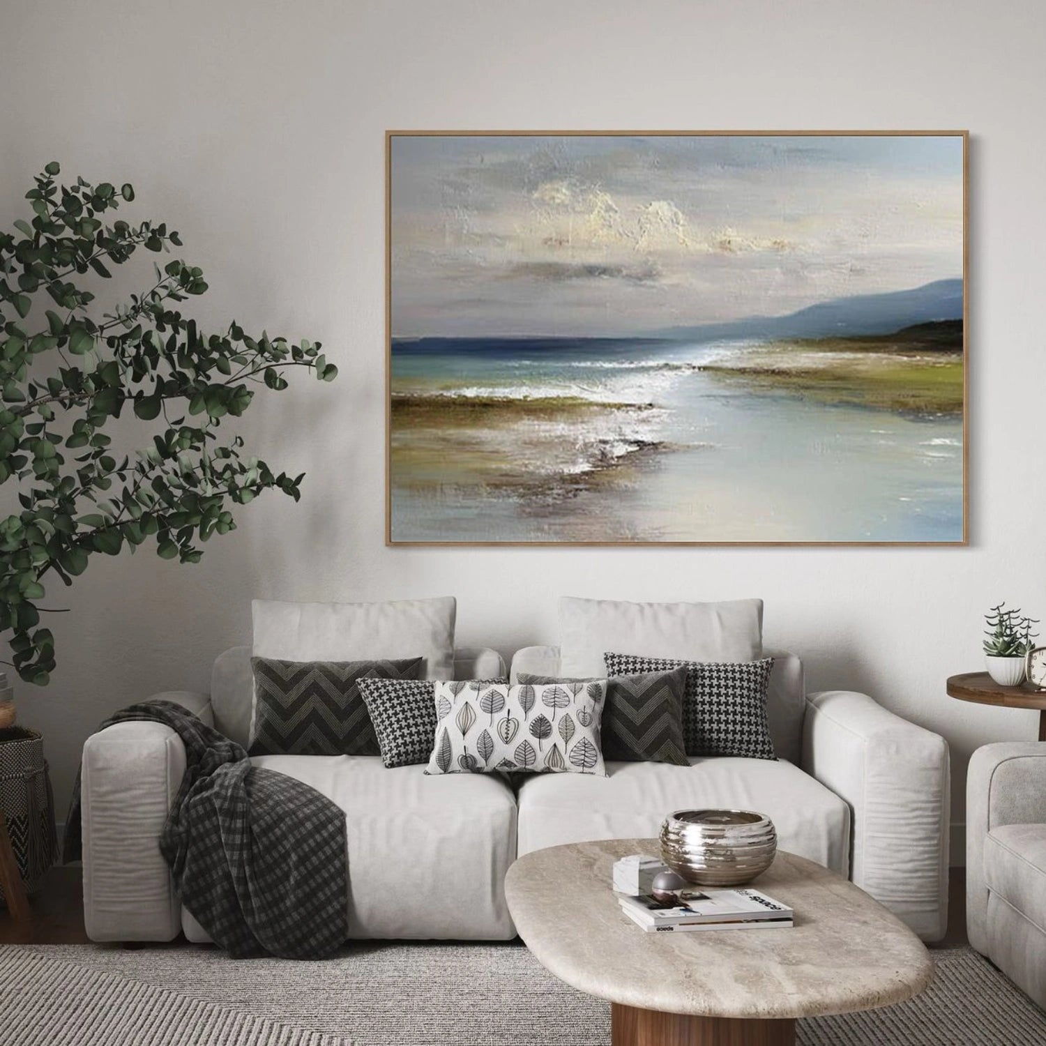 Abstract Ocean And Sky Canvas Art #OC134