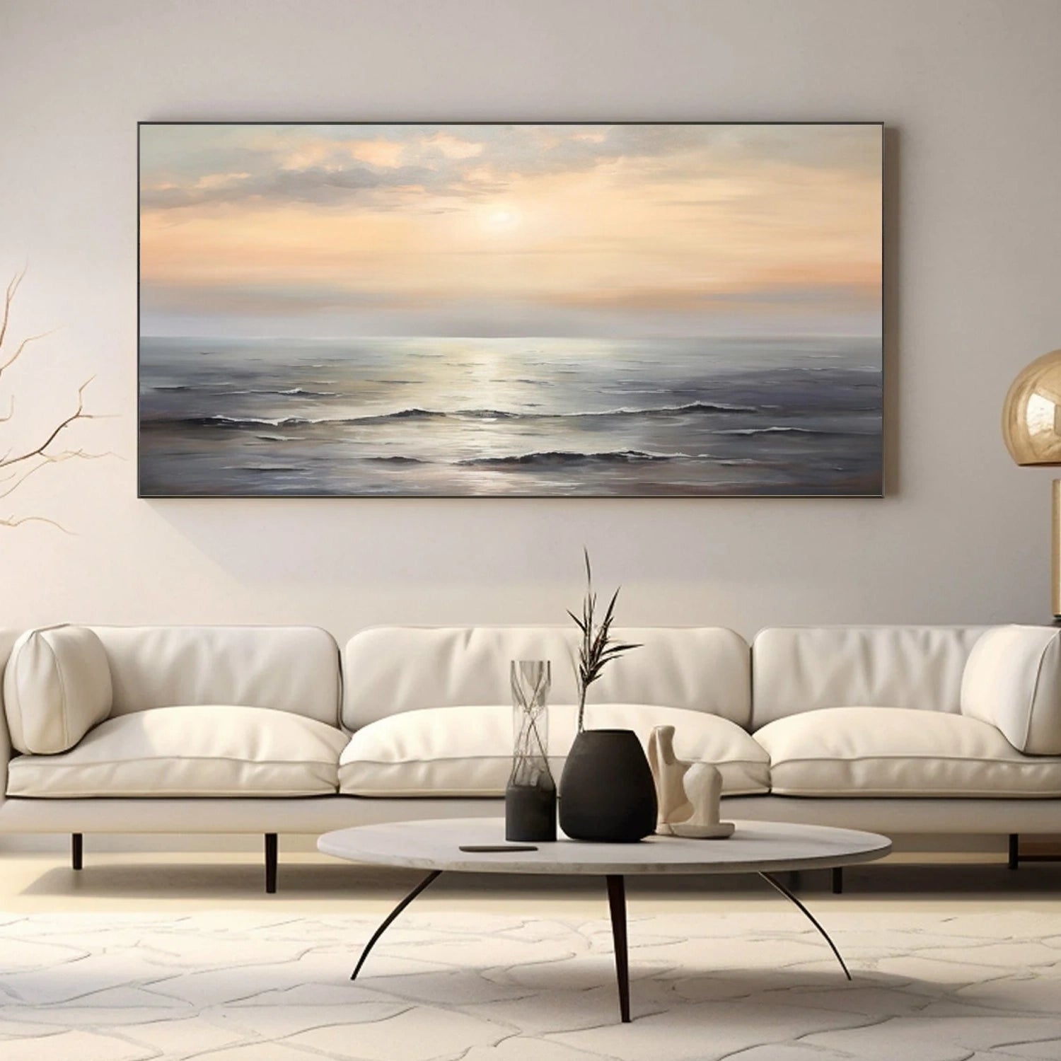 Abstract Ocean And Sky Canvas Art #OC077