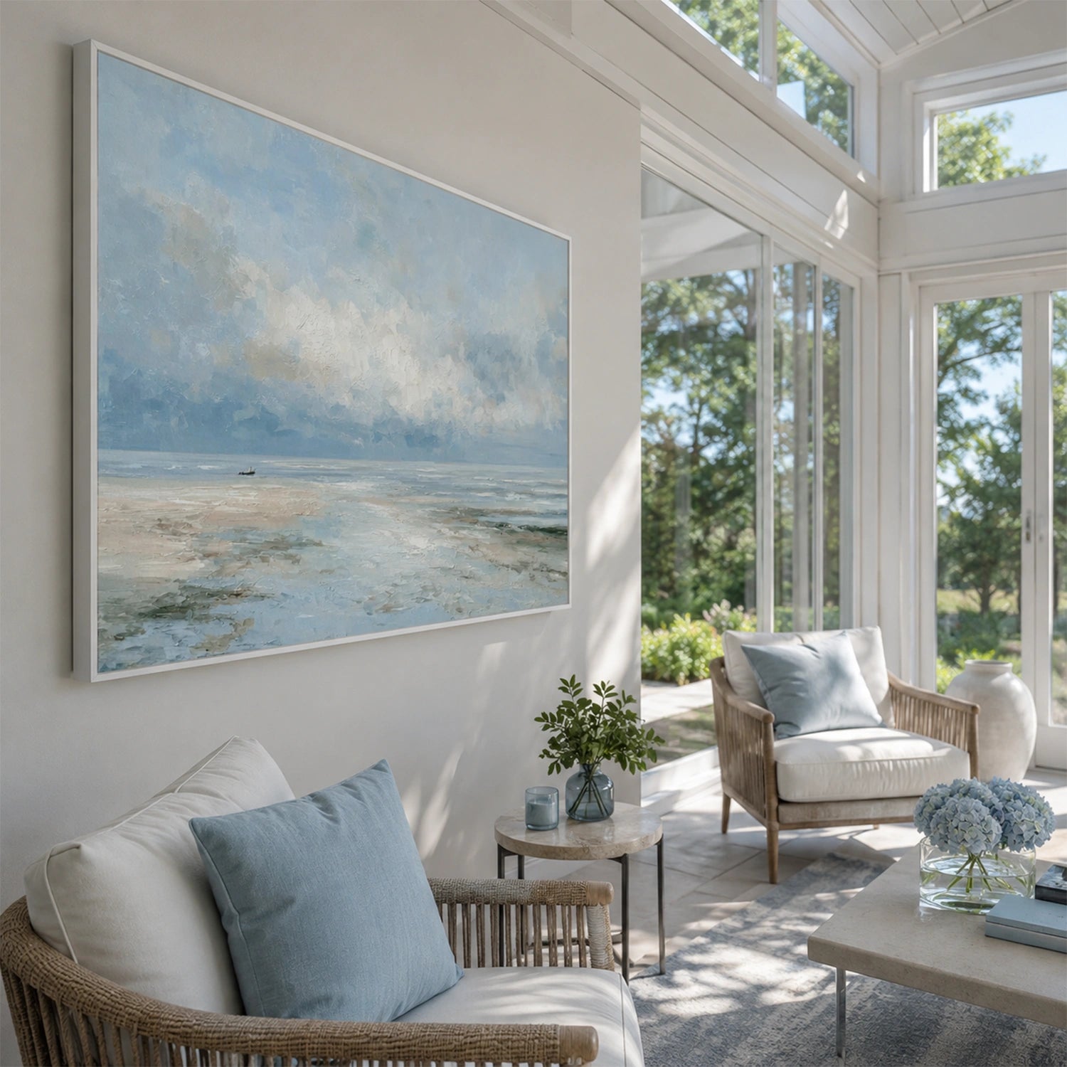Abstract Ocean And Sky Canvas Art #OC210