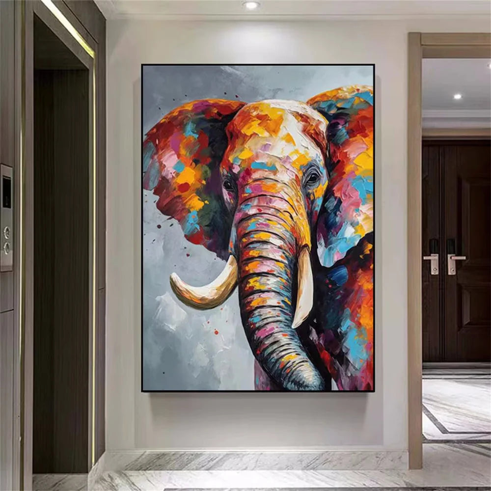 Colorful Abstract Animal Canvas Art #DW034