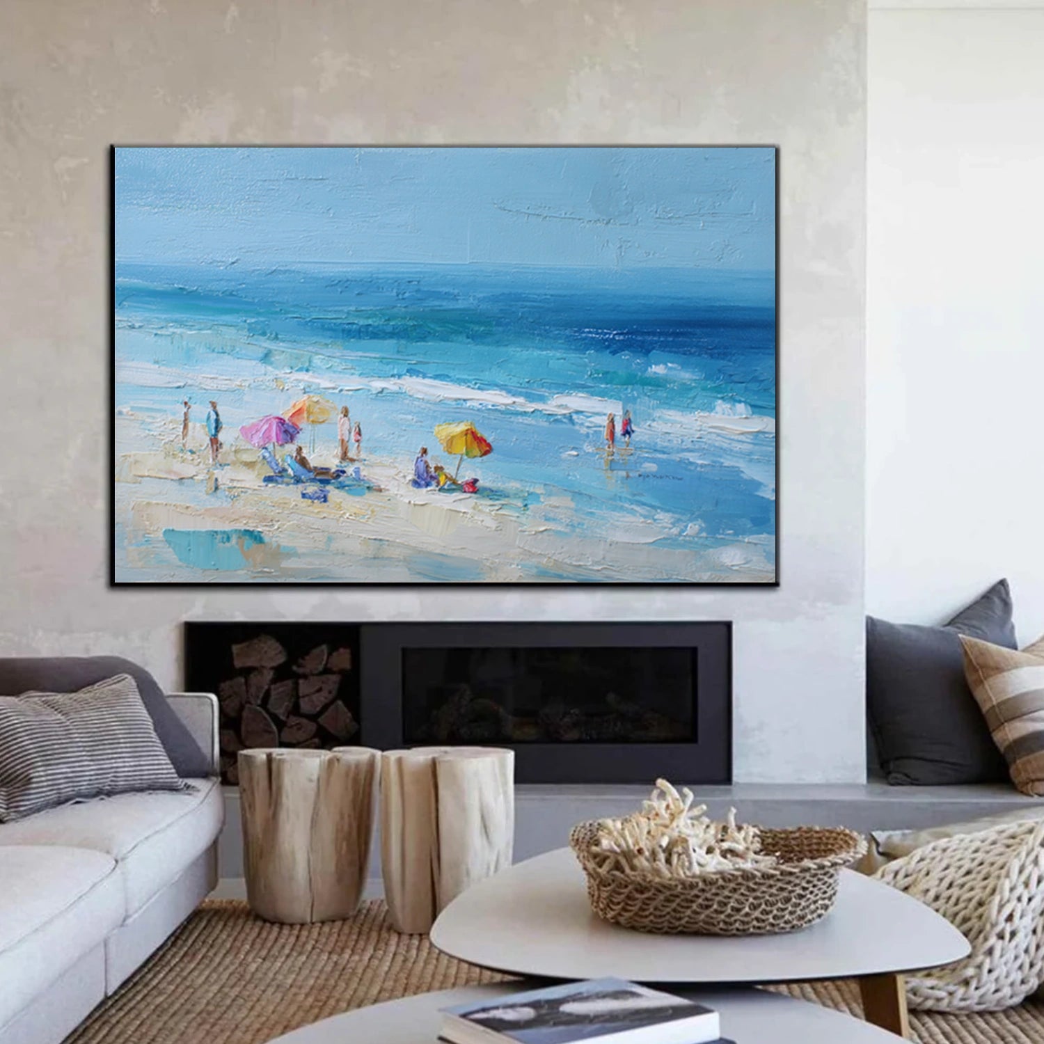 Abstract Ocean And Sky Canvas Art #OC182