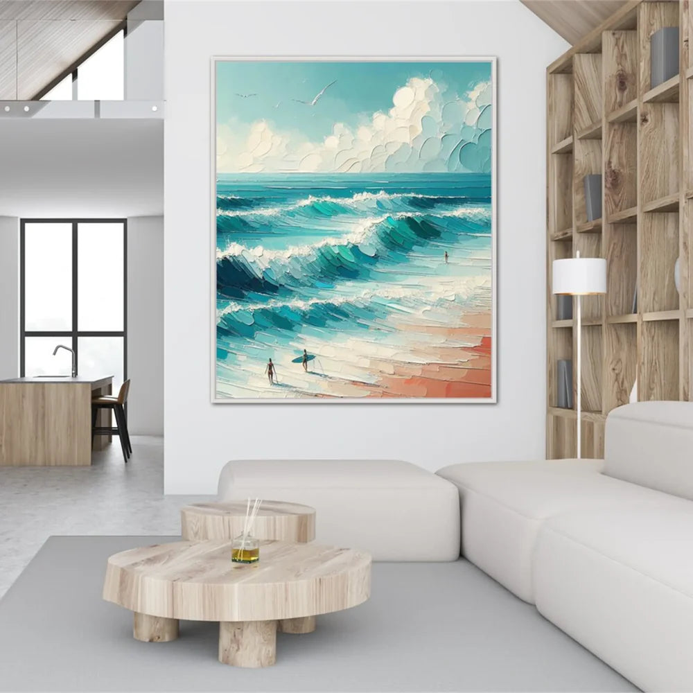 Surfing Sport Textured Canvas Painting #PB026