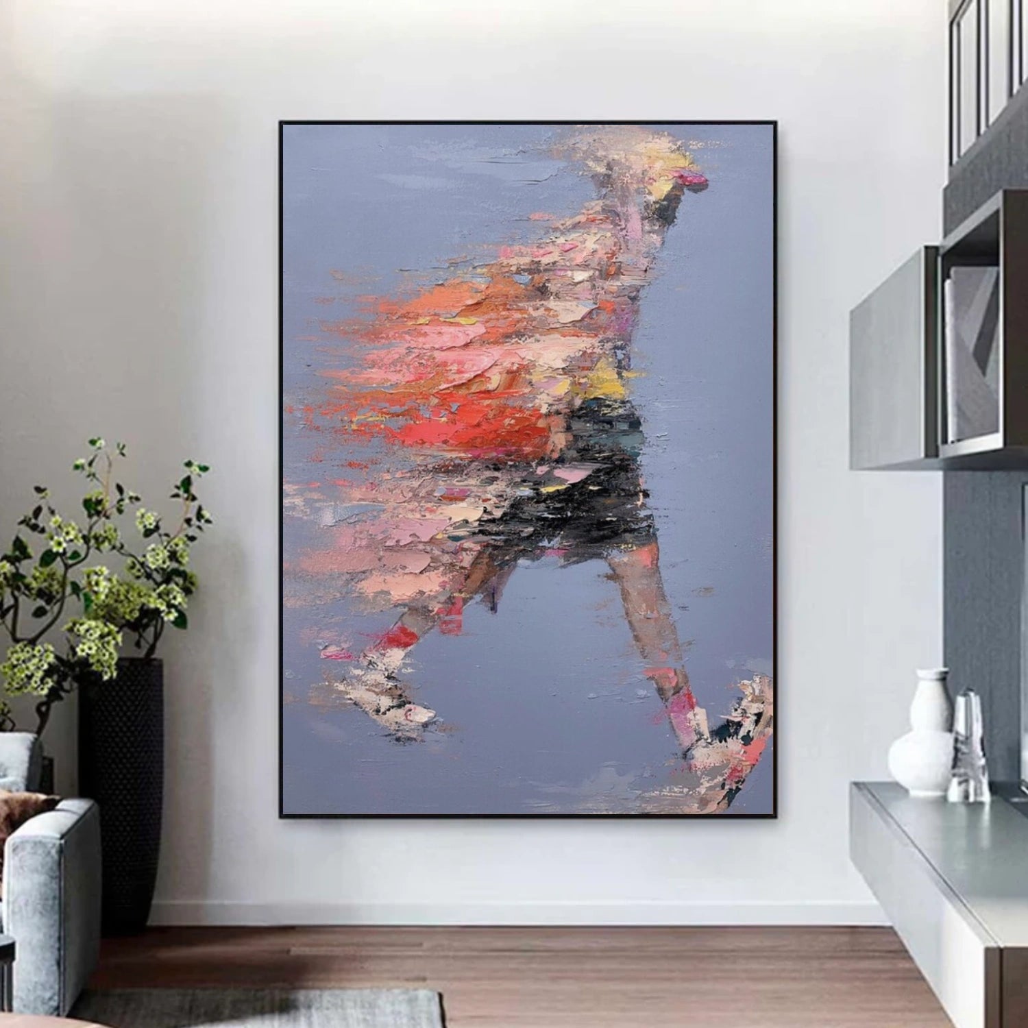 Colorful Abstract Portrait Textured Wall Art # LA034