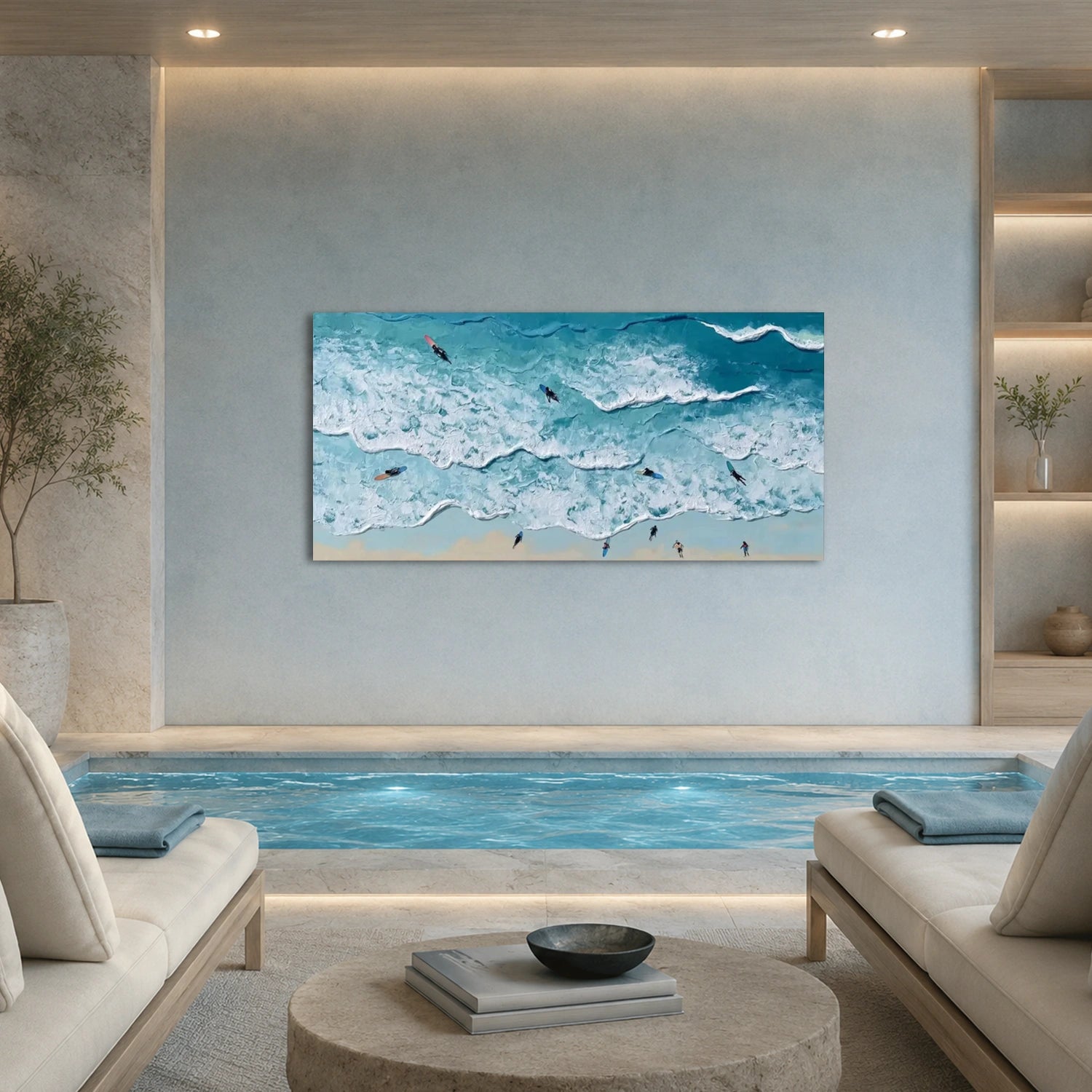Surfing Sport Textured Canvas Painting #PB095