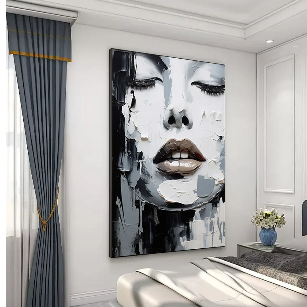 Abstract Portrait Textured Wall Art # LA026