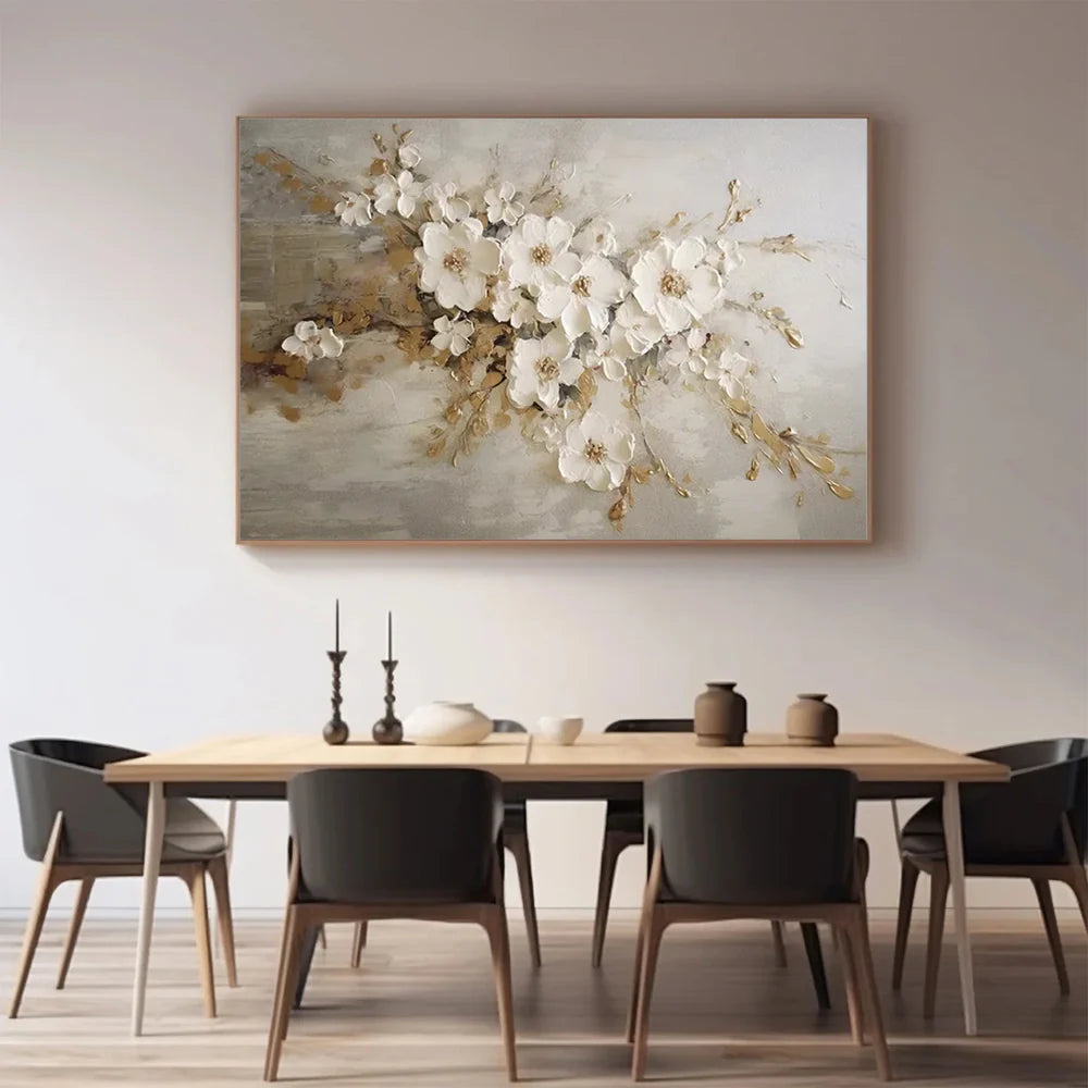 Abstract Flower And Tree Textured Canvas Art #MF035