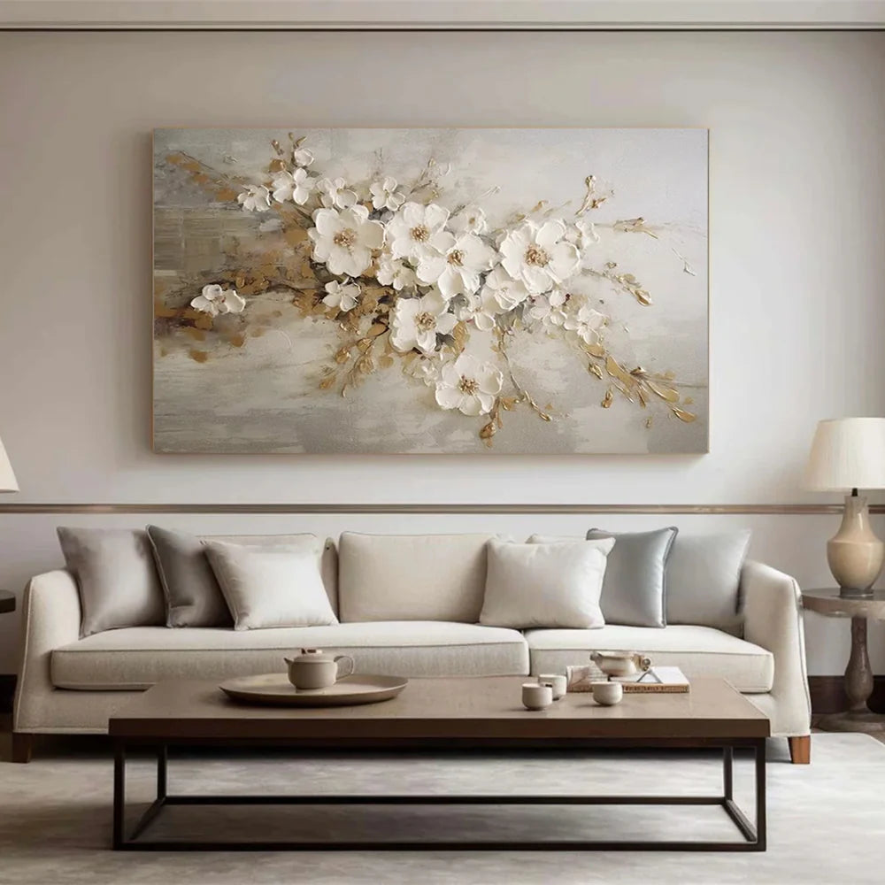 Abstract Flower And Tree Textured Canvas Art #MF035