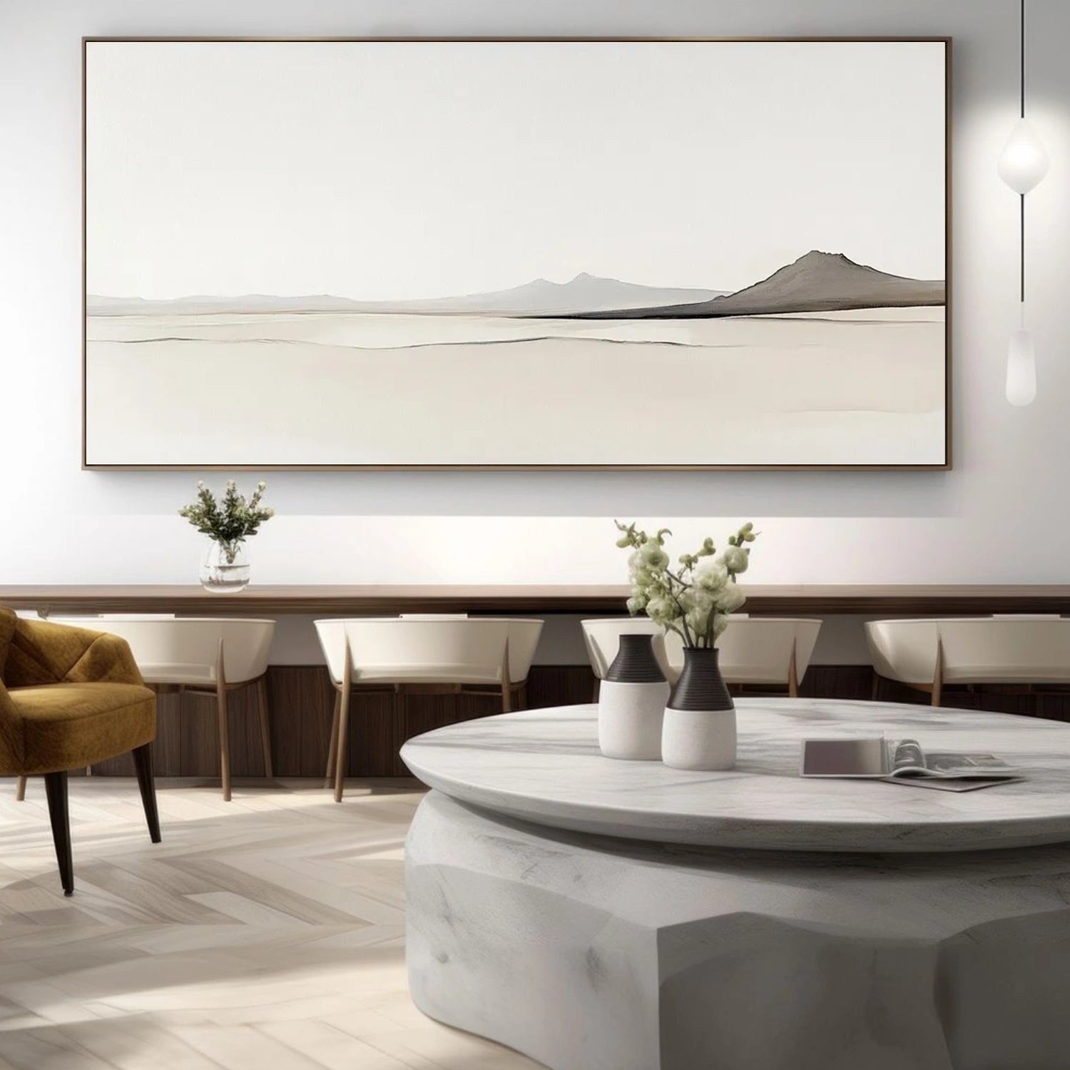 White Minimalist Canvas Art  #WM105