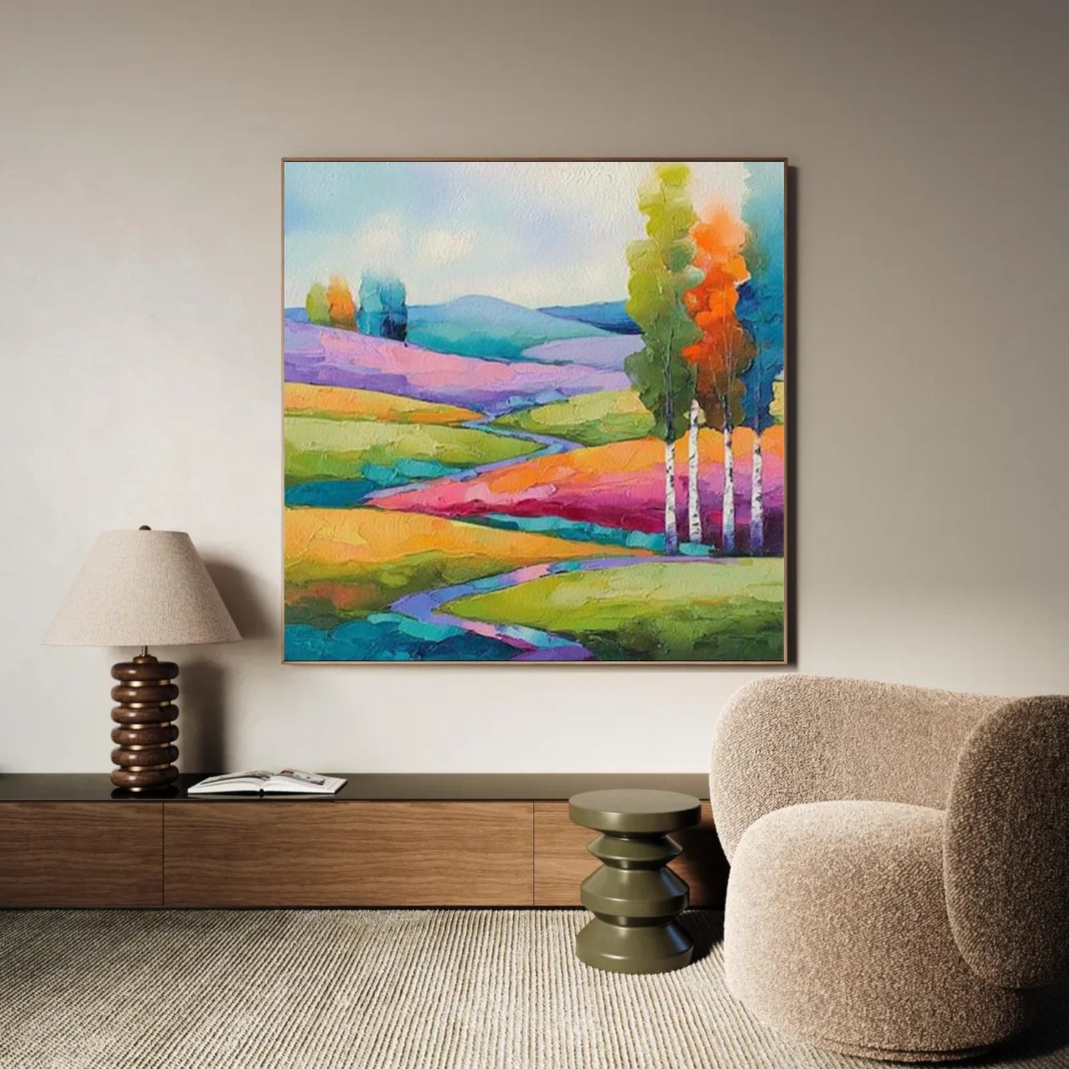 Colorful Abstract Mountain Canvas Art #BT090