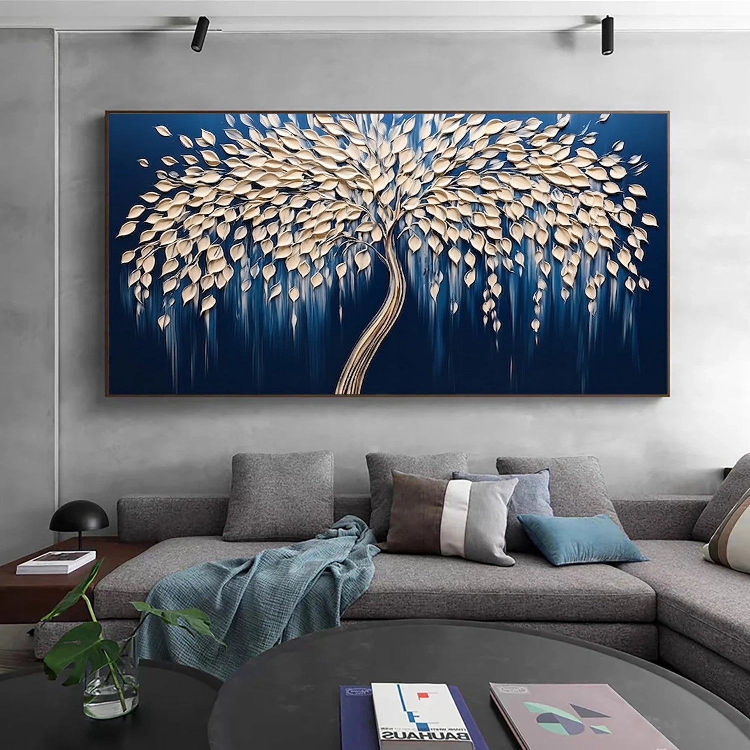 Abstract Flower And Tree Textured Canvas Art #MF189
