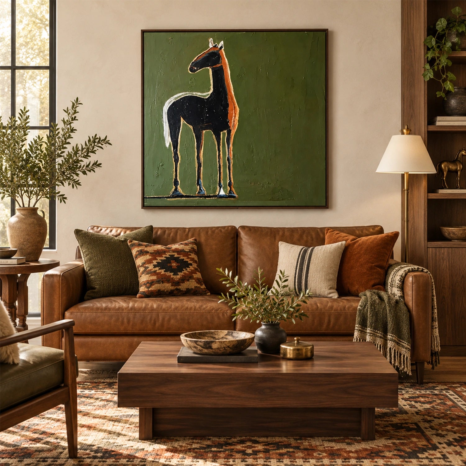Abstract Animal Horse Canvas Art #DW155