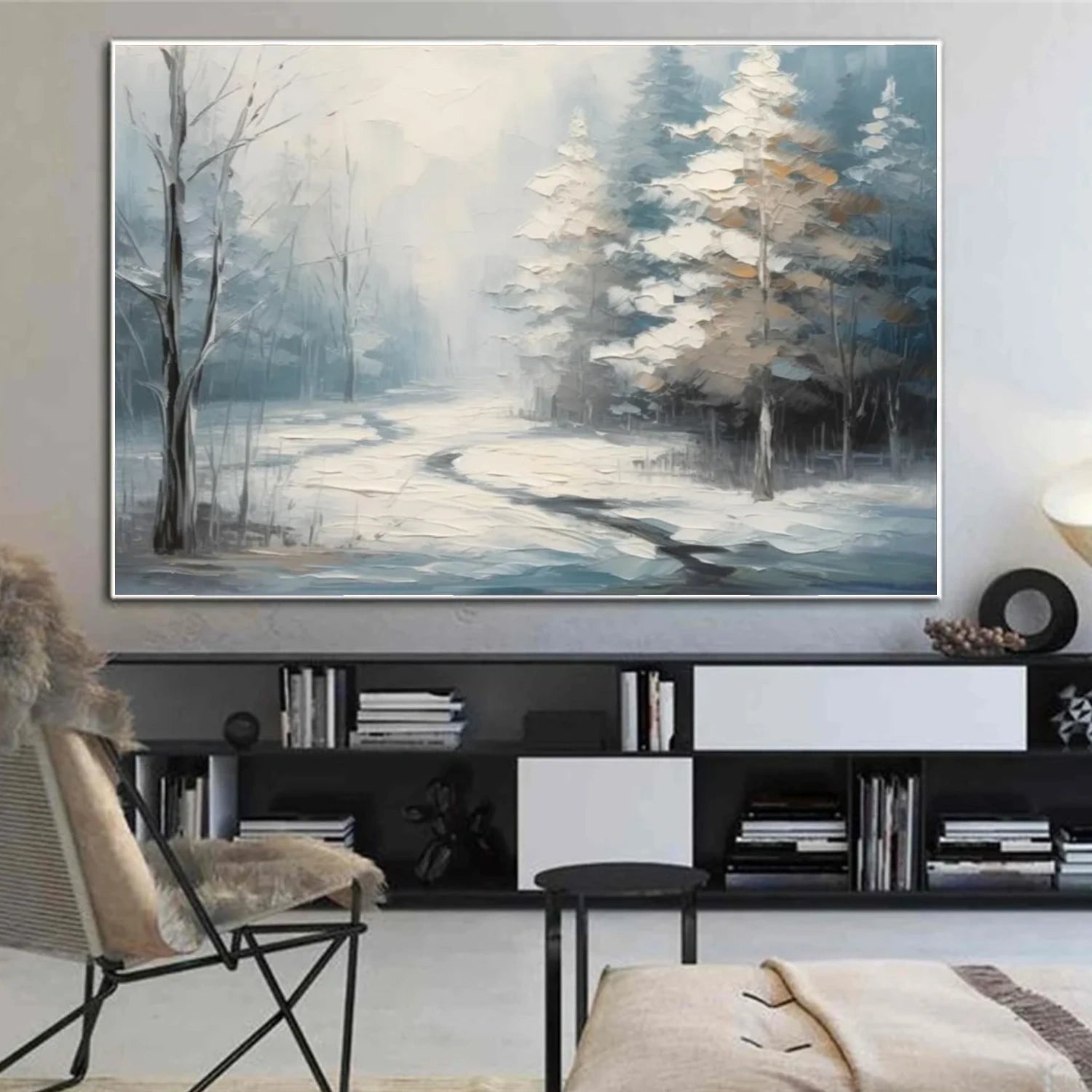 Abstract Flower And Tree Textured Canvas Art #MF086