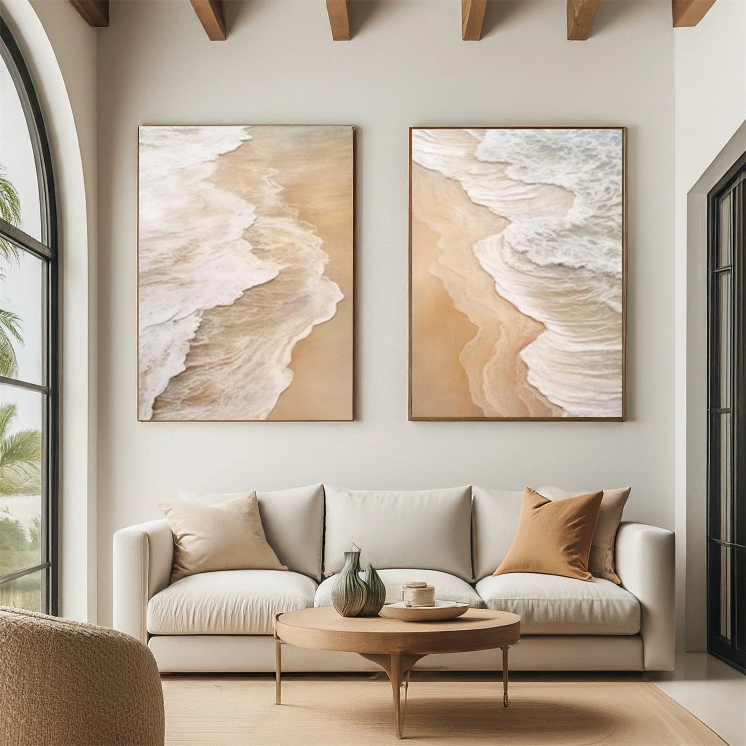 Abstract Ocean And Sky Textured Canvas Art Set of 2 #OC138