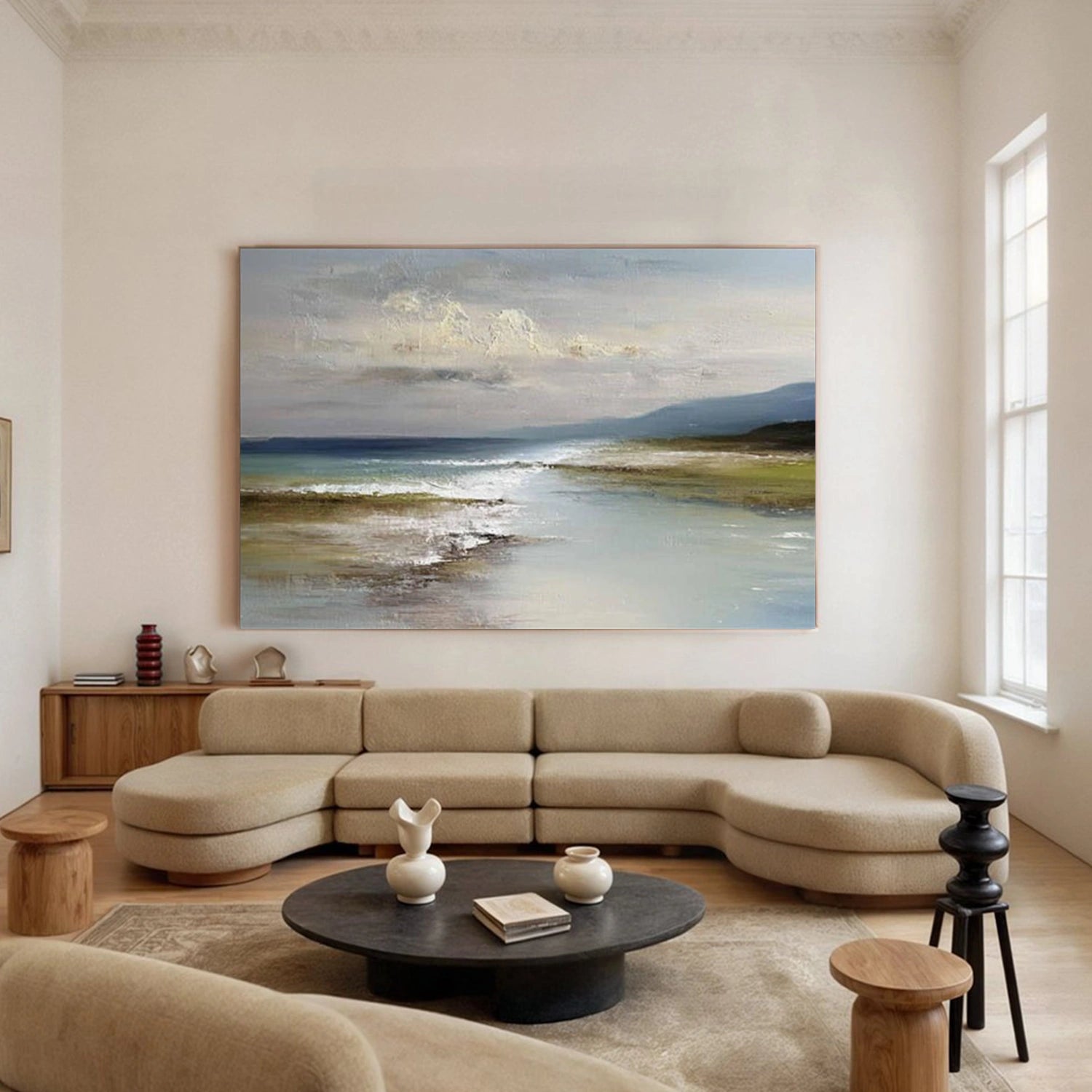 Abstract Ocean And Sky Canvas Art #OC134