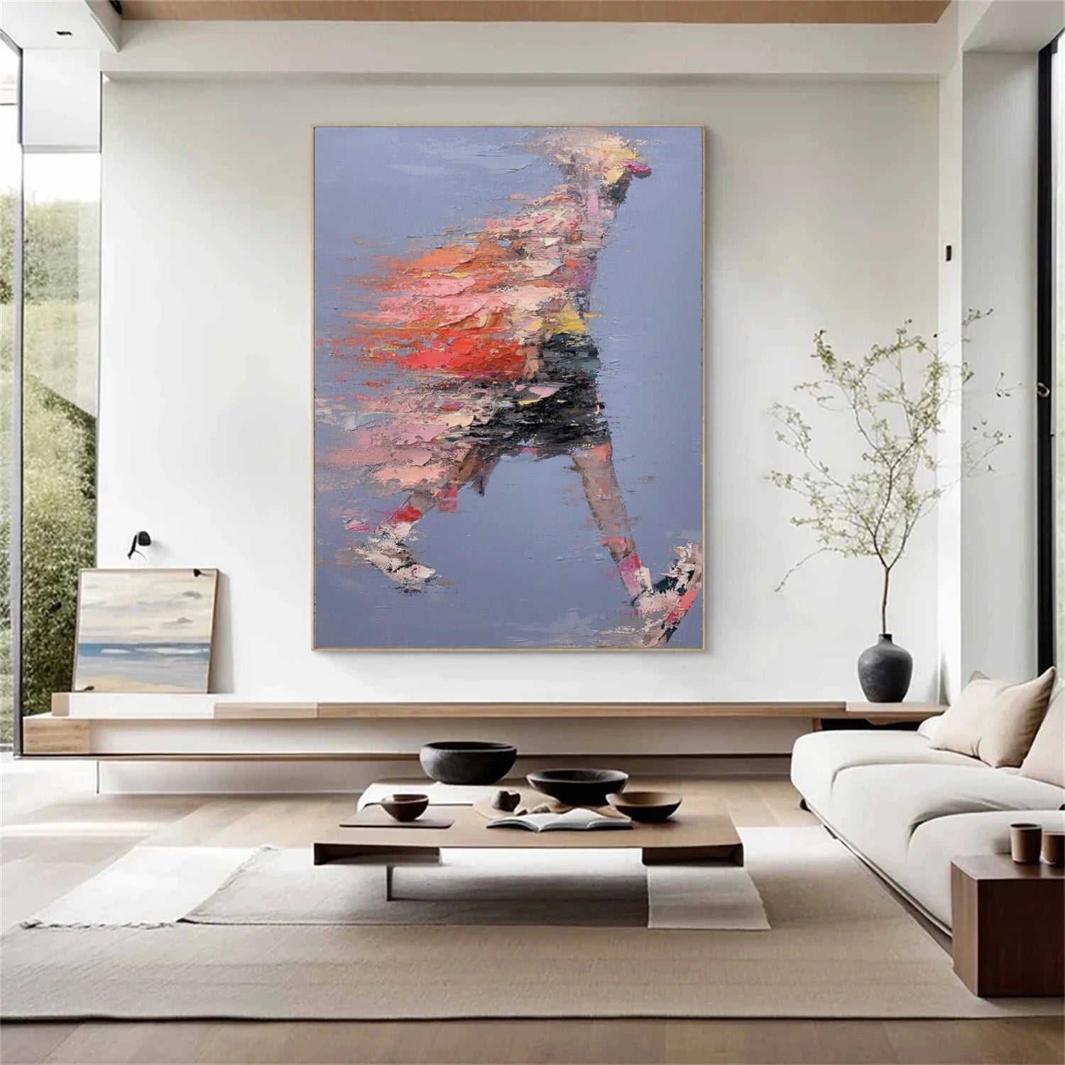 Colorful Abstract Portrait Textured Wall Art # LA034