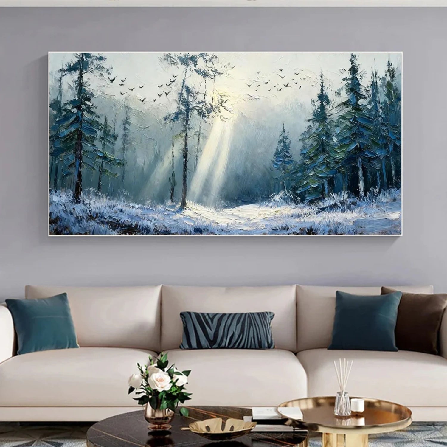 Abstract Flower And Tree Textured Canvas Art #MF107