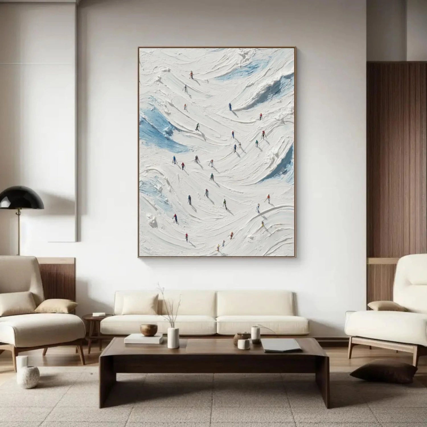 Skiing Sport Textured Canvas Painting #PB032