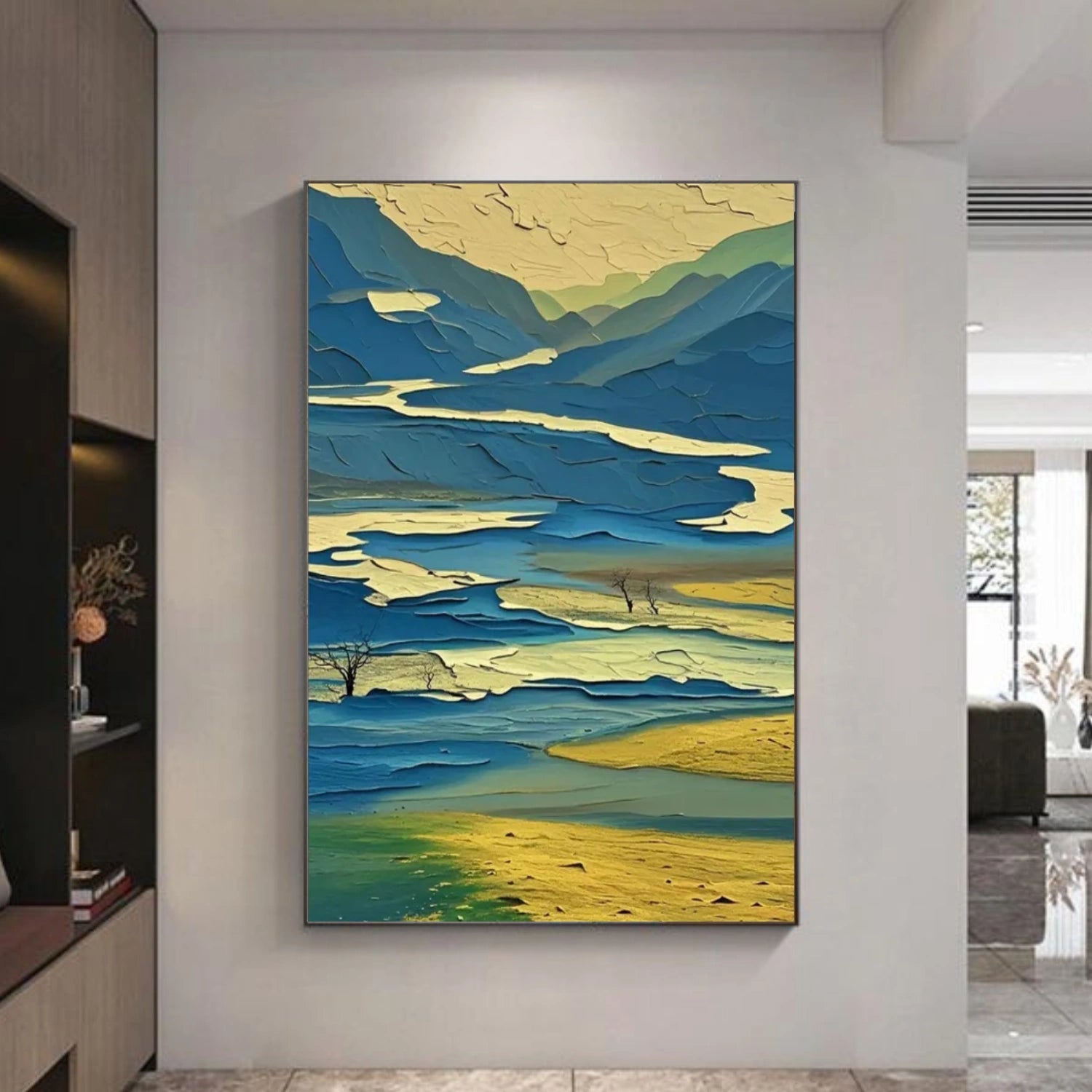 Abstract Mountain Textured Canvas Art #BT053