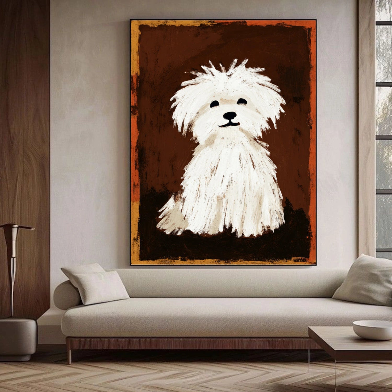 Abstract Animal Dog Canvas Art #DW129