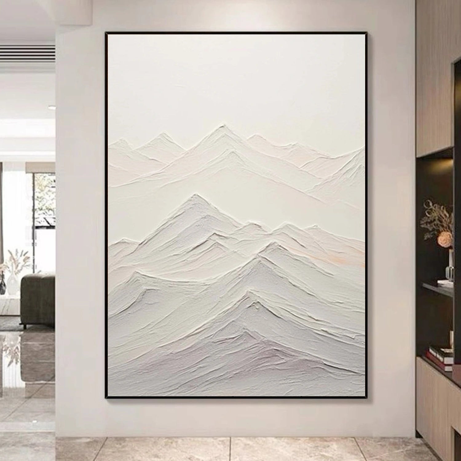 Minimalist Mountain Textured Canvas Art #BT079
