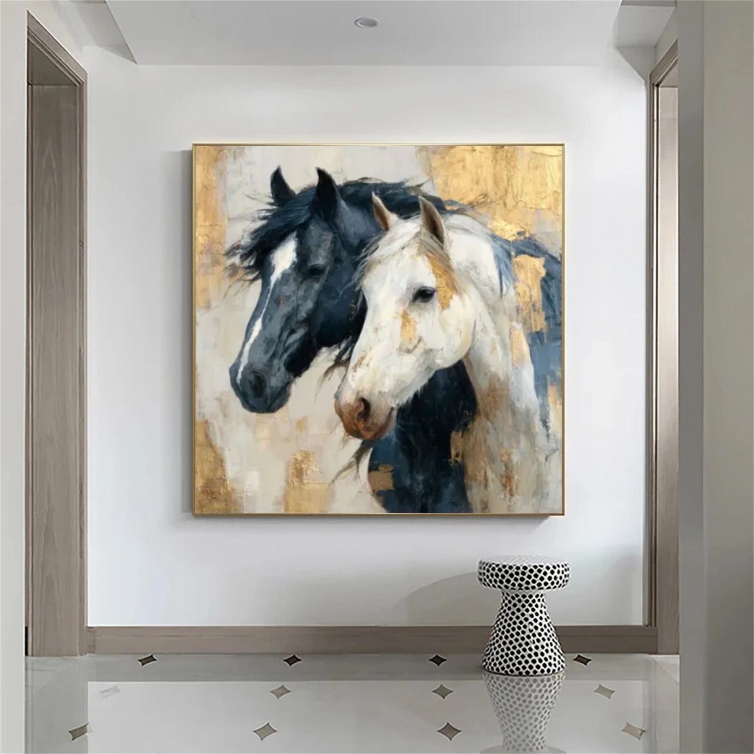 Abstract Animal Horse Canvas Art #DW075
