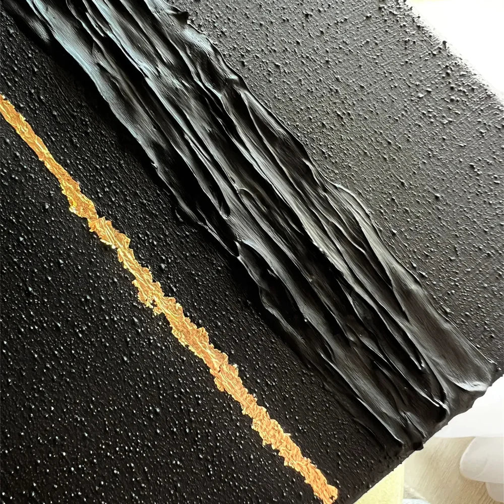Black Minimalist Textured Canvas Art #WZ068