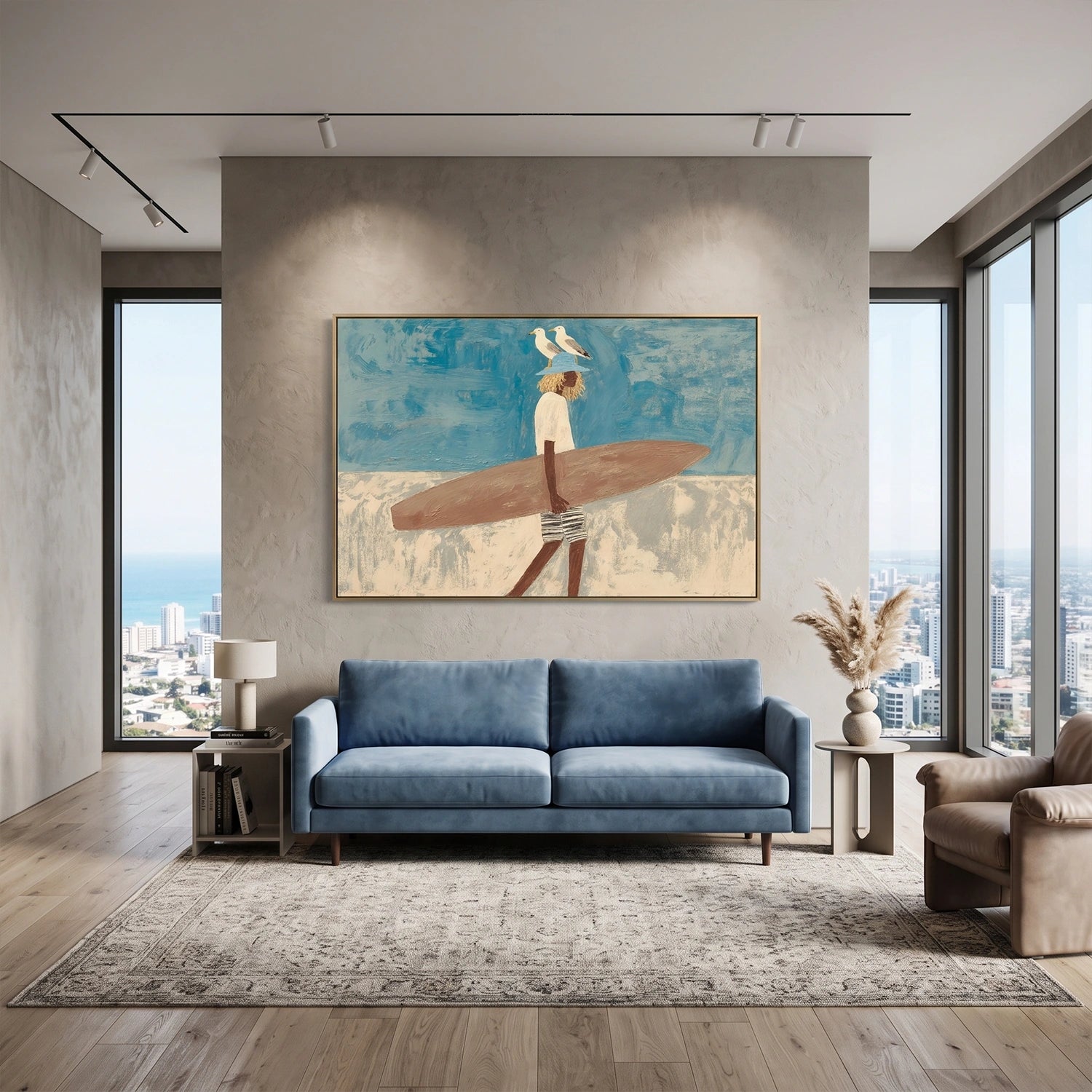 Surfing Sport Textured Canvas Painting #PB087