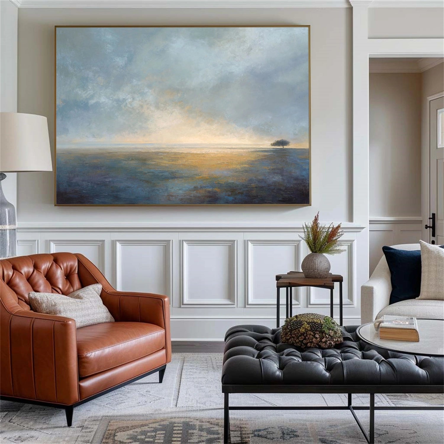 Abstract Ocean And Sky Canvas Art #OC176