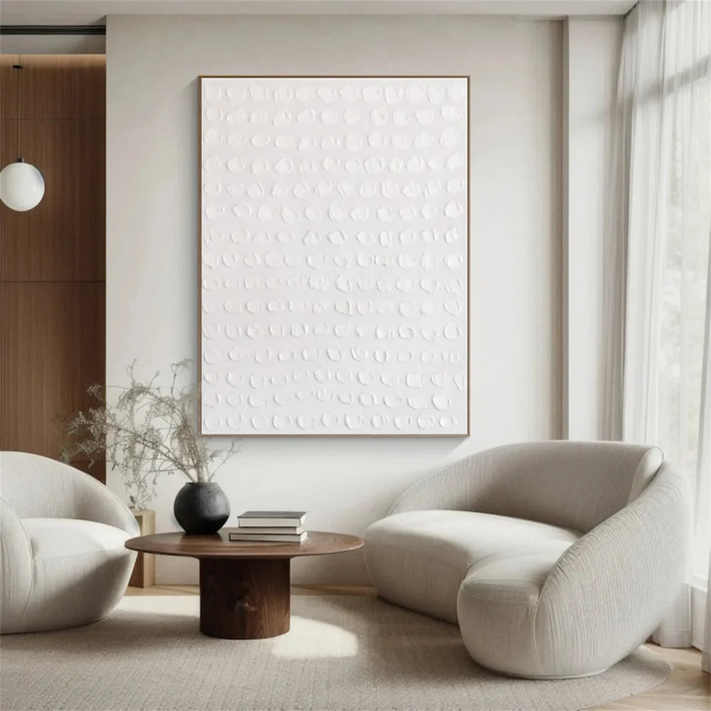 White Minimalist Textured Wall Art #WM069