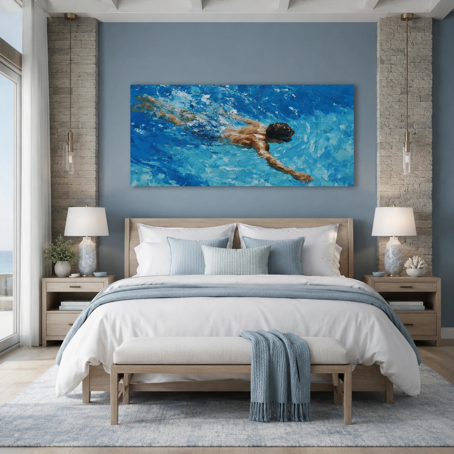 Swimming Sport Canvas Painting #PB100