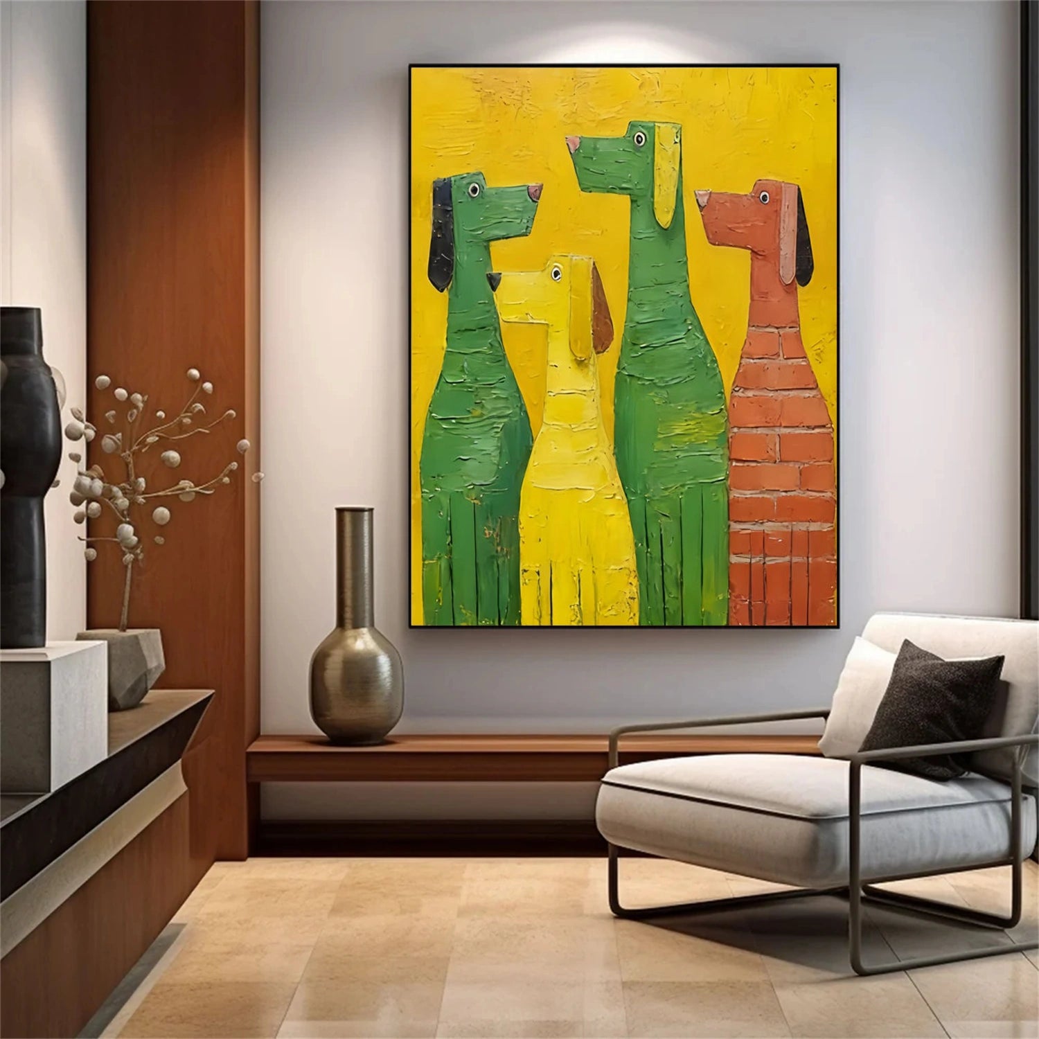 Abstract Animal Dog Canvas Art #DW140