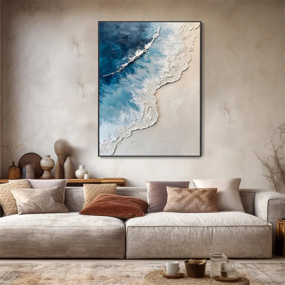 Abstract Ocean And Sky Textured Canvas Art # OC011