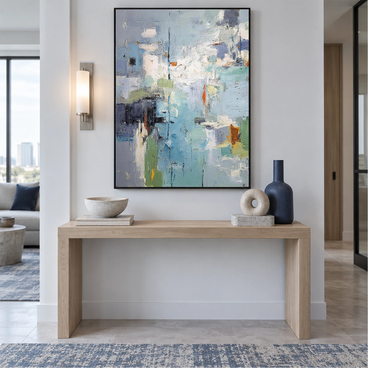 Blue Abstract Wall Art #VA340