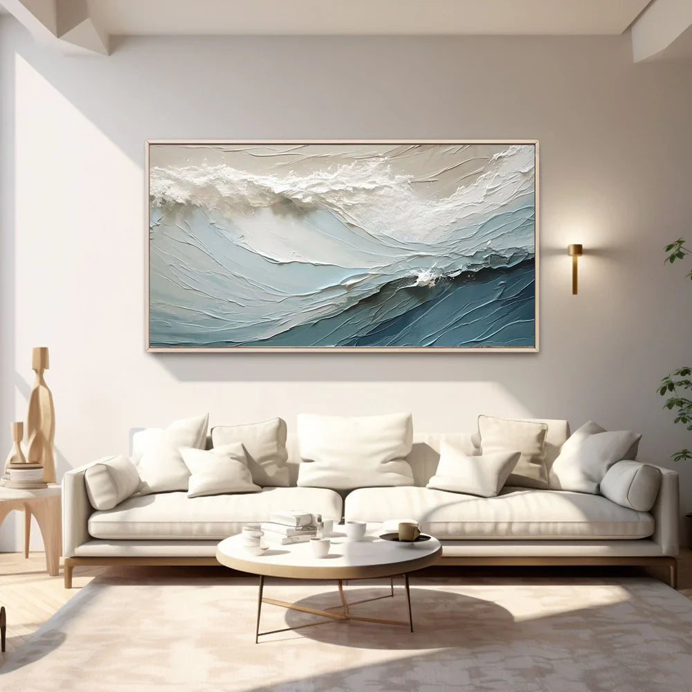 Abstract Ocean And Sky Textured Canvas Art # OC031