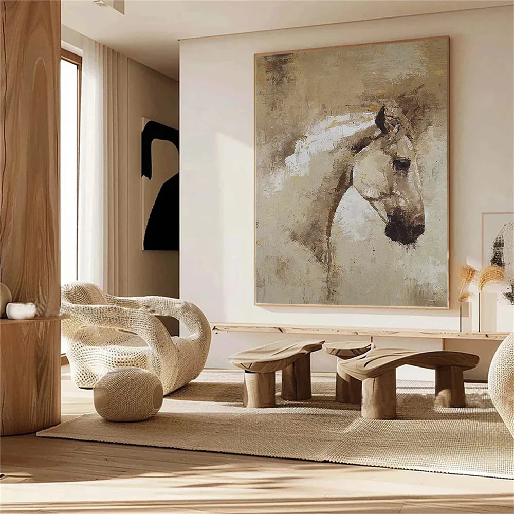 Abstract Animal Horse Canvas Art #DW027