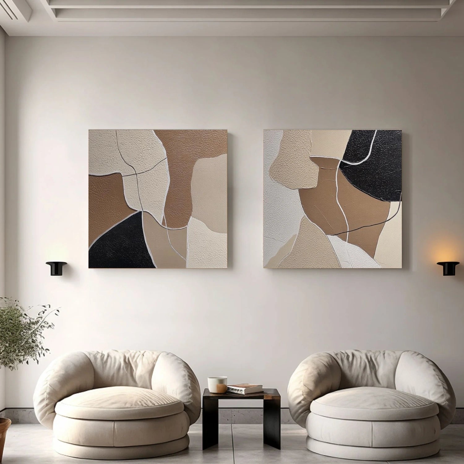 Abstract Textured Wall Art Set of 2 #VA108