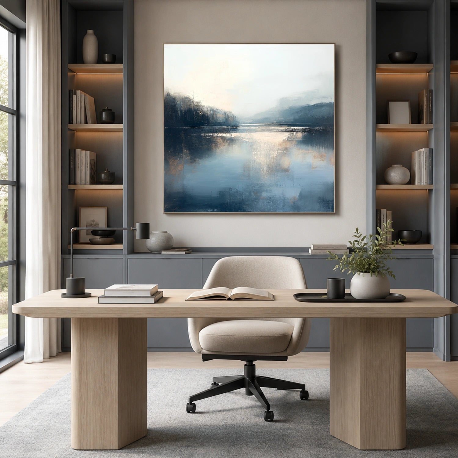 Abstract Ocean And Sky Canvas Art #OC203