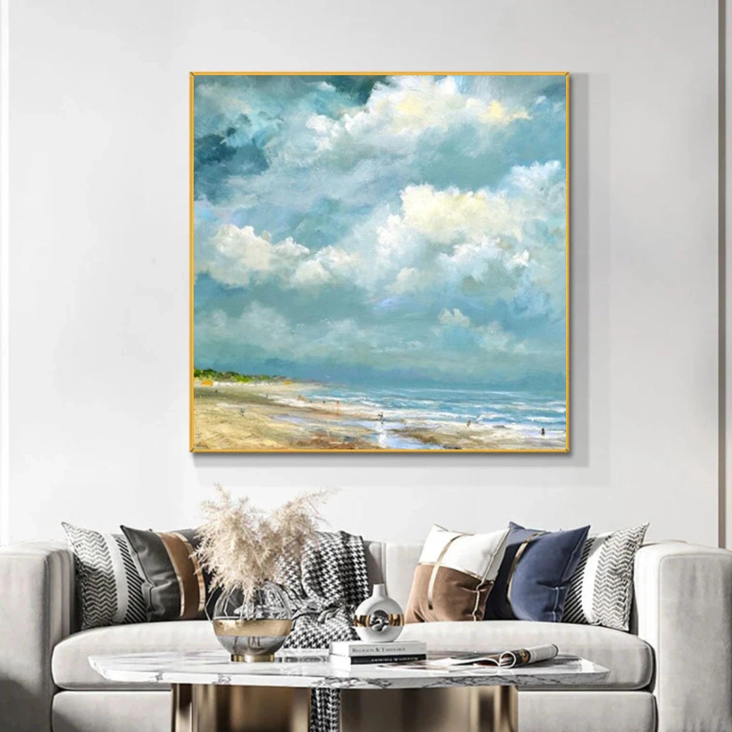 Abstract Ocean And Sky Canvas Art #OC145