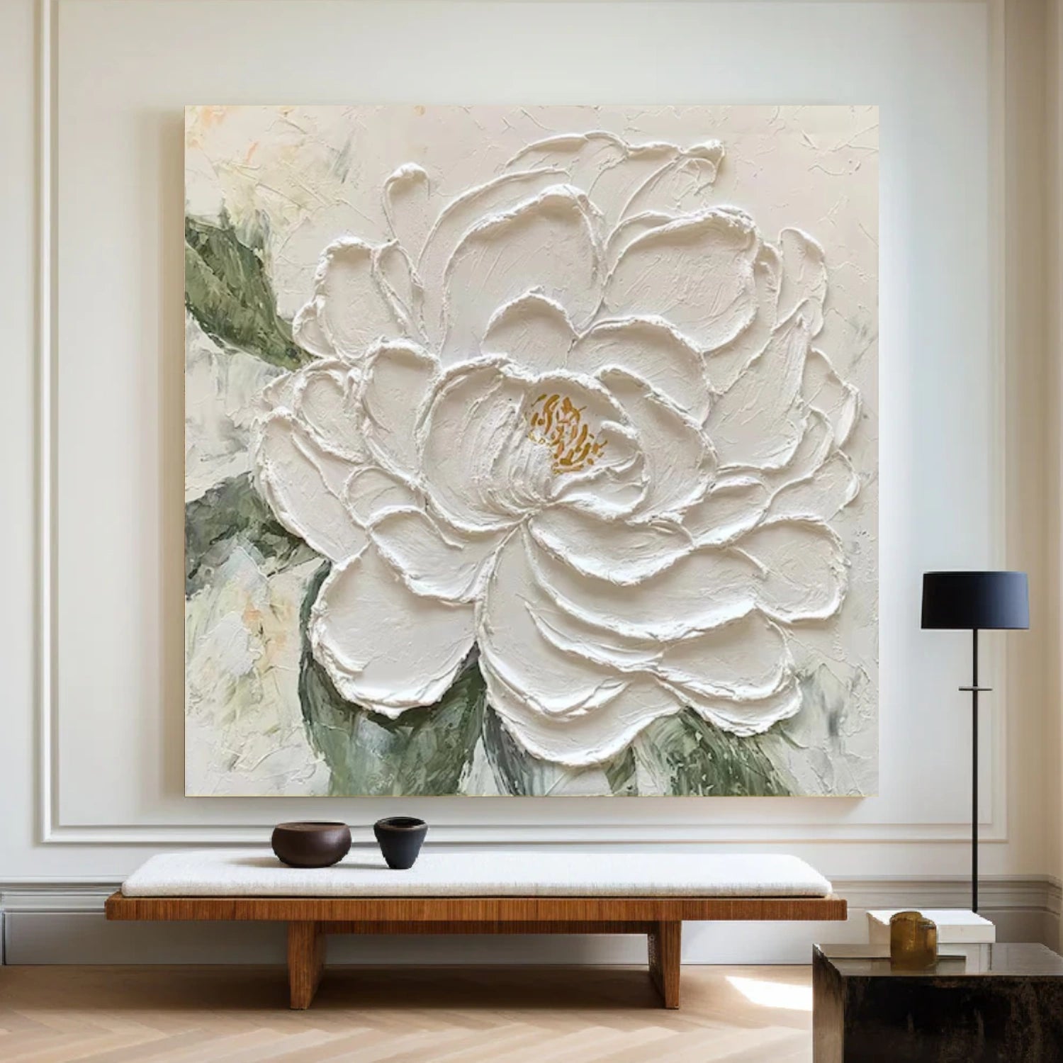 Minimalist Flower And Tree Textured Canvas Art #MF118