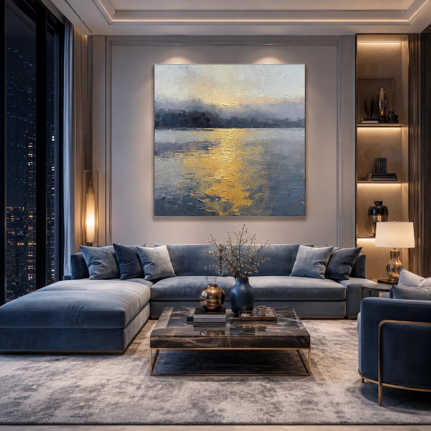 Abstract Ocean And Sky Canvas Art #OC206