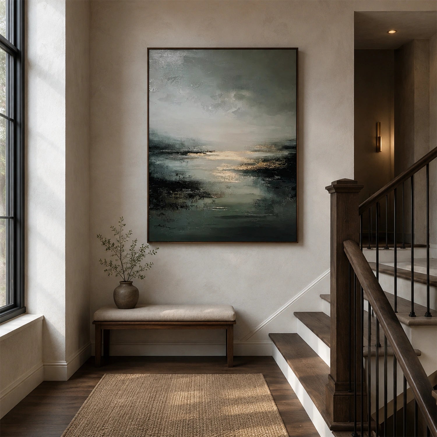Abstract Ocean And Sky Canvas Art #OC218