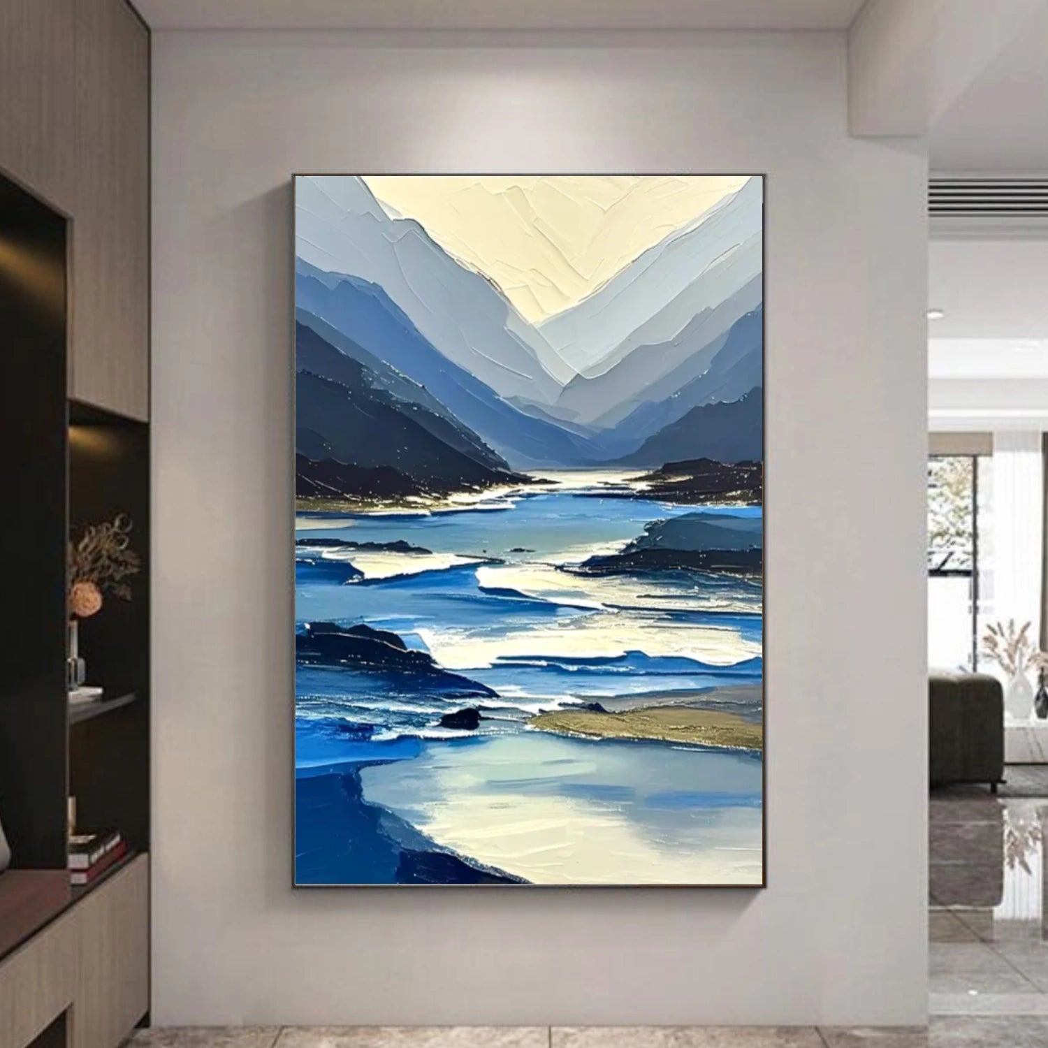 Abstract Mountain Textured Canvas Art #BT051