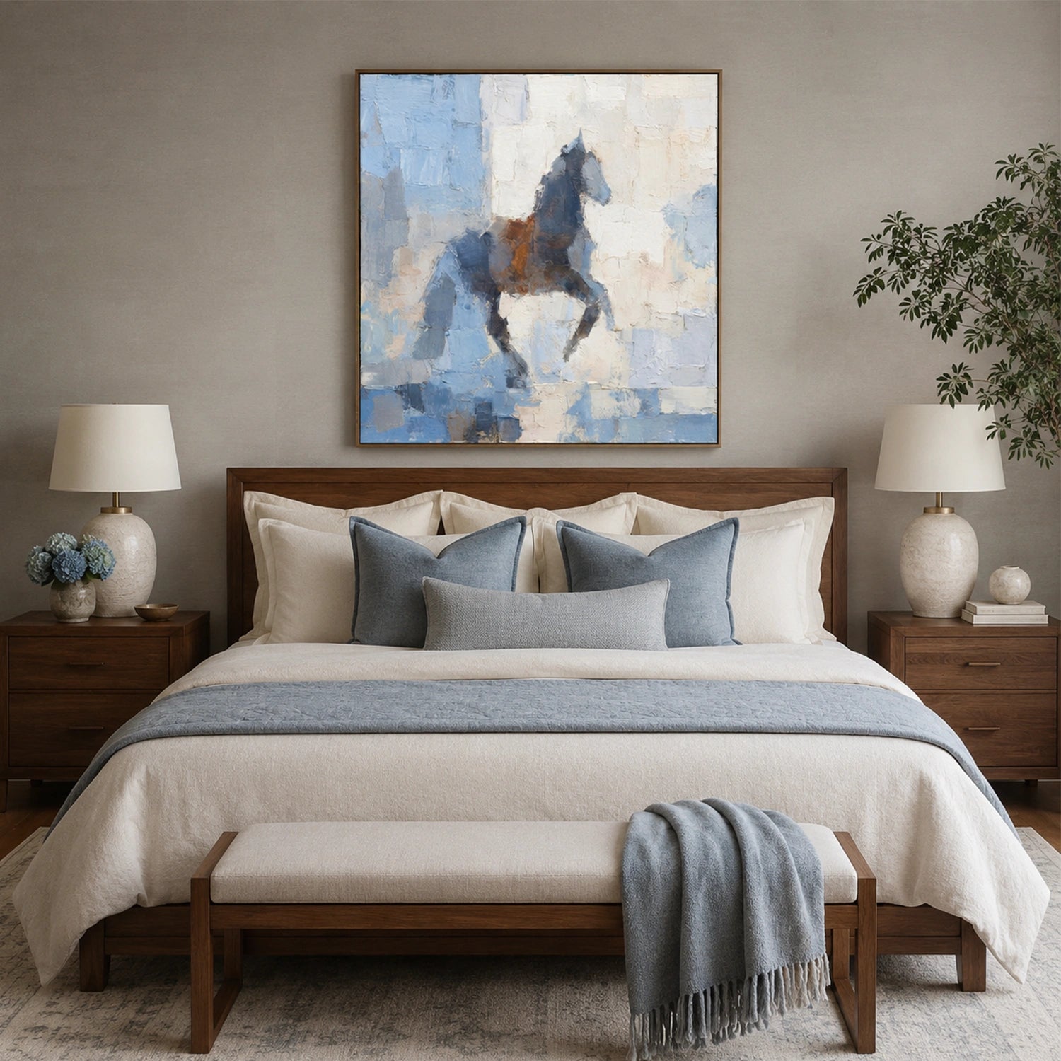 Abstract Animal Horse Canvas Art #DW154
