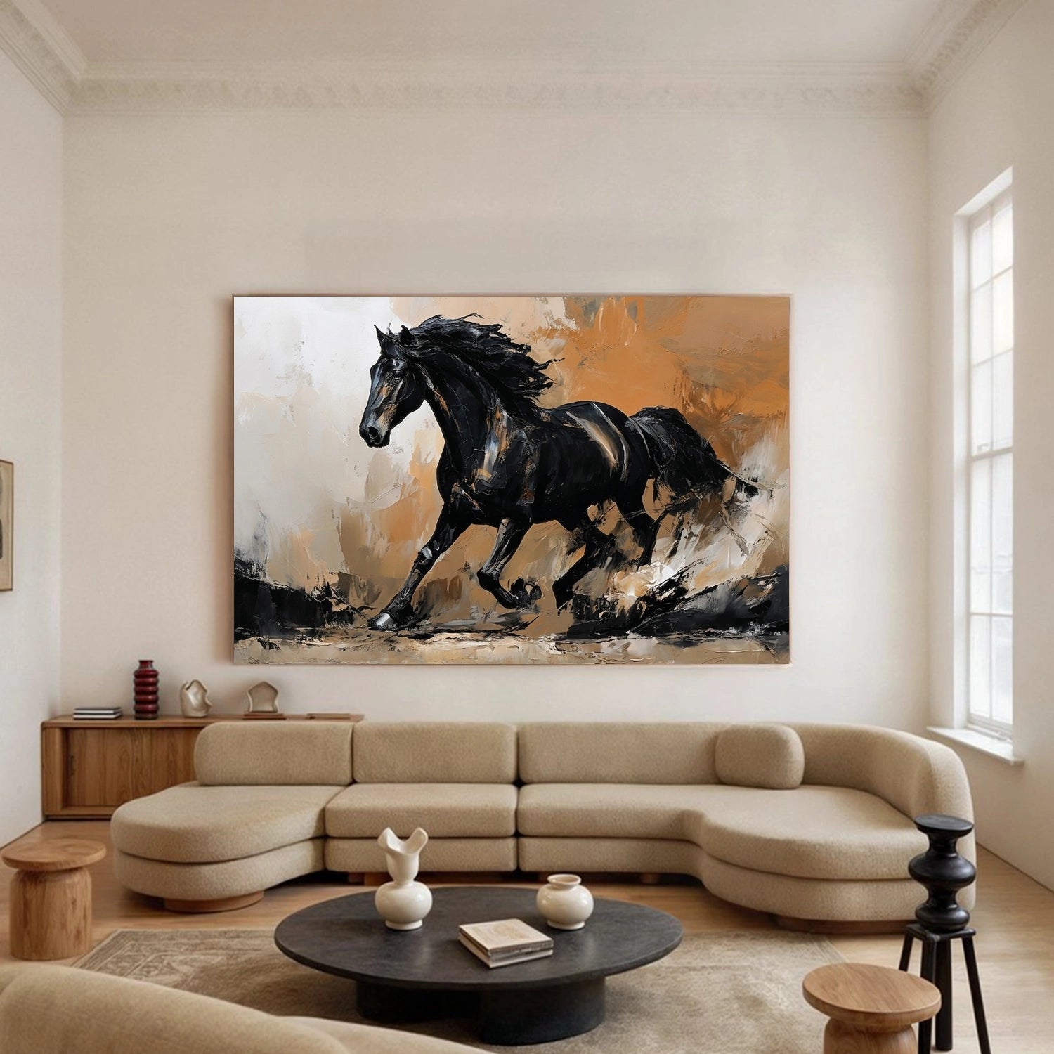 Abstract Animal Horse Canvas Art #DW136