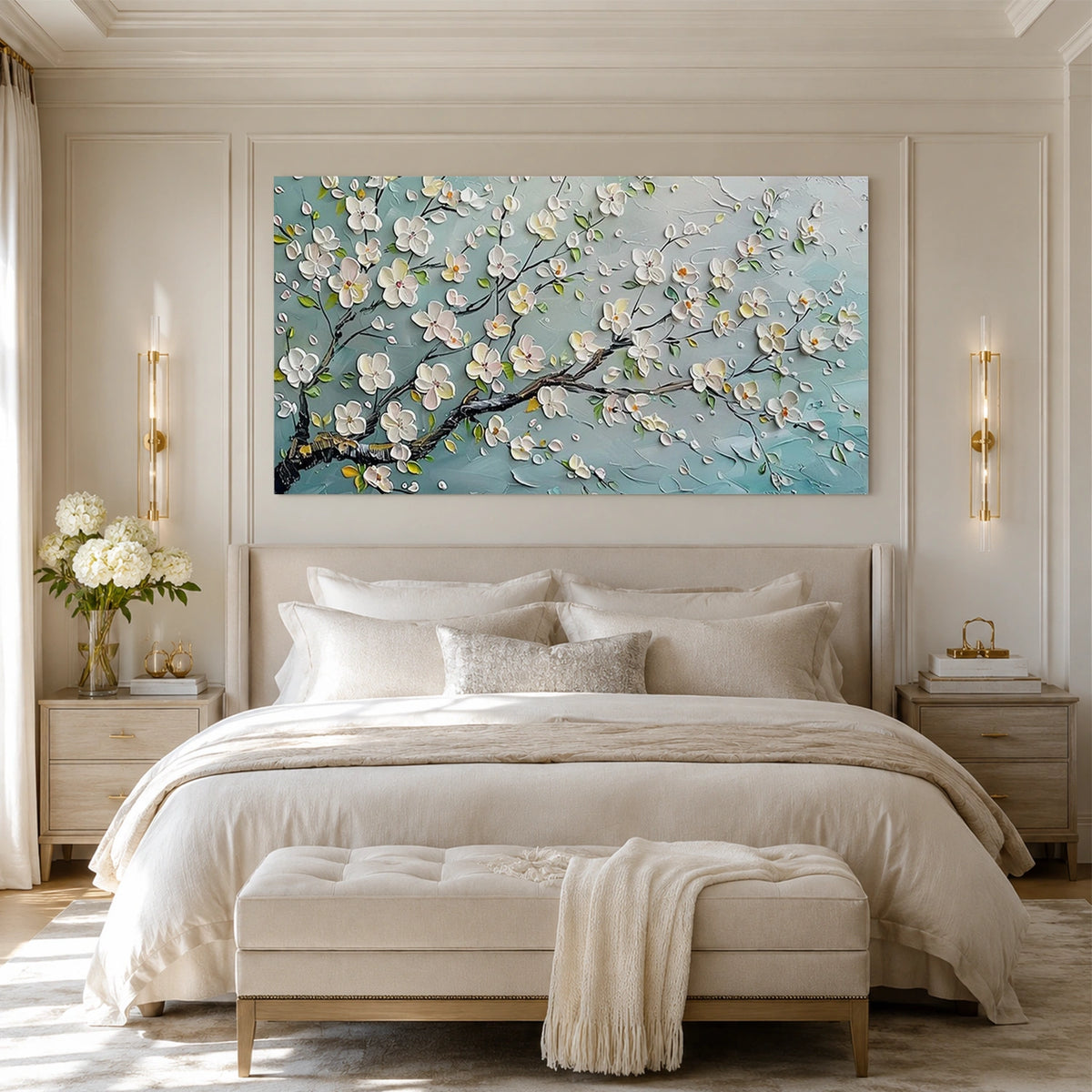 Abstract Flower And Tree Textured Canvas Art #MF219