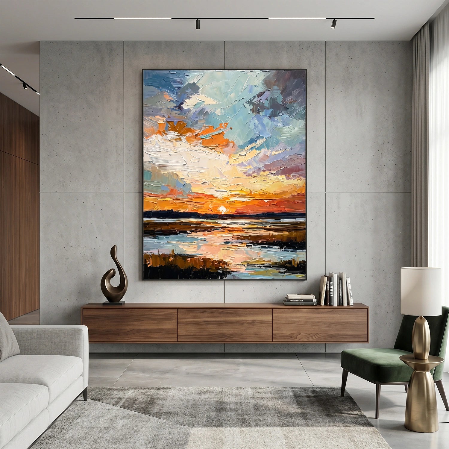 Abstract Ocean And Sky Canvas Art #OC190