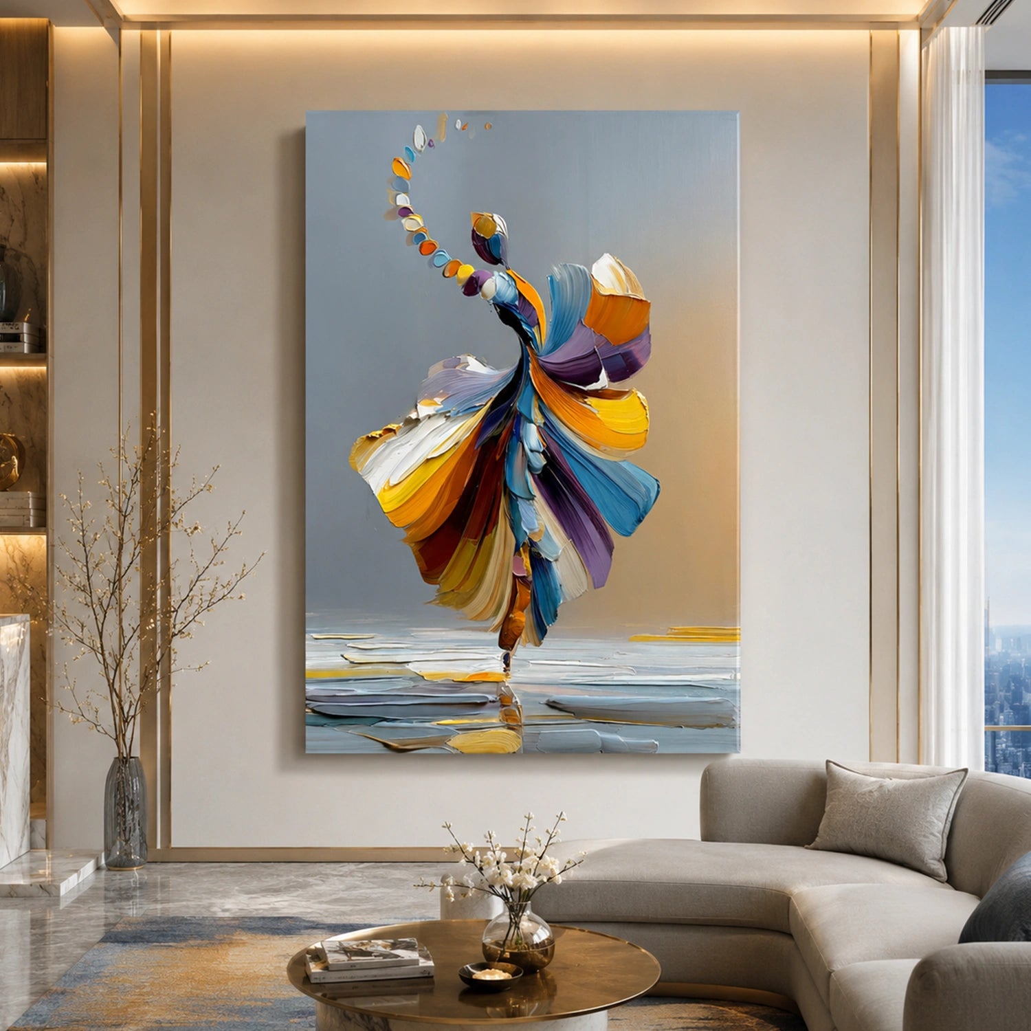 Abstract Portrait Textured  Wall Art #LA078