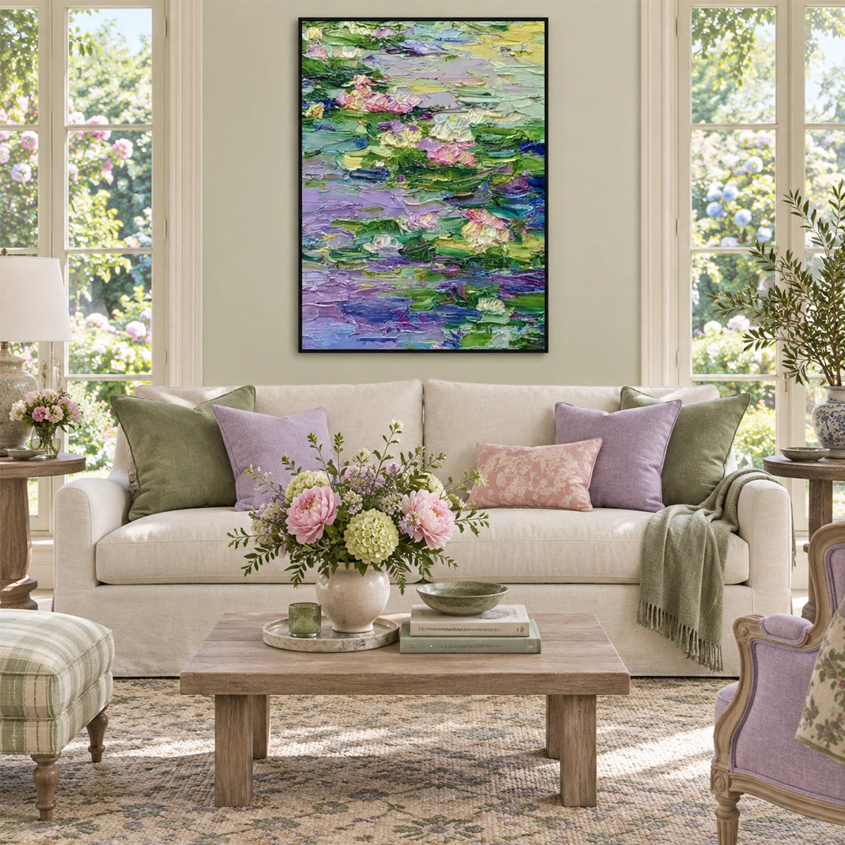 Abstract Flower And Tree Textured Canvas Art #MF221